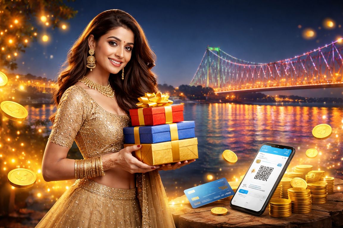 Mobile payment transaction near Howrah bridge in Kolkata