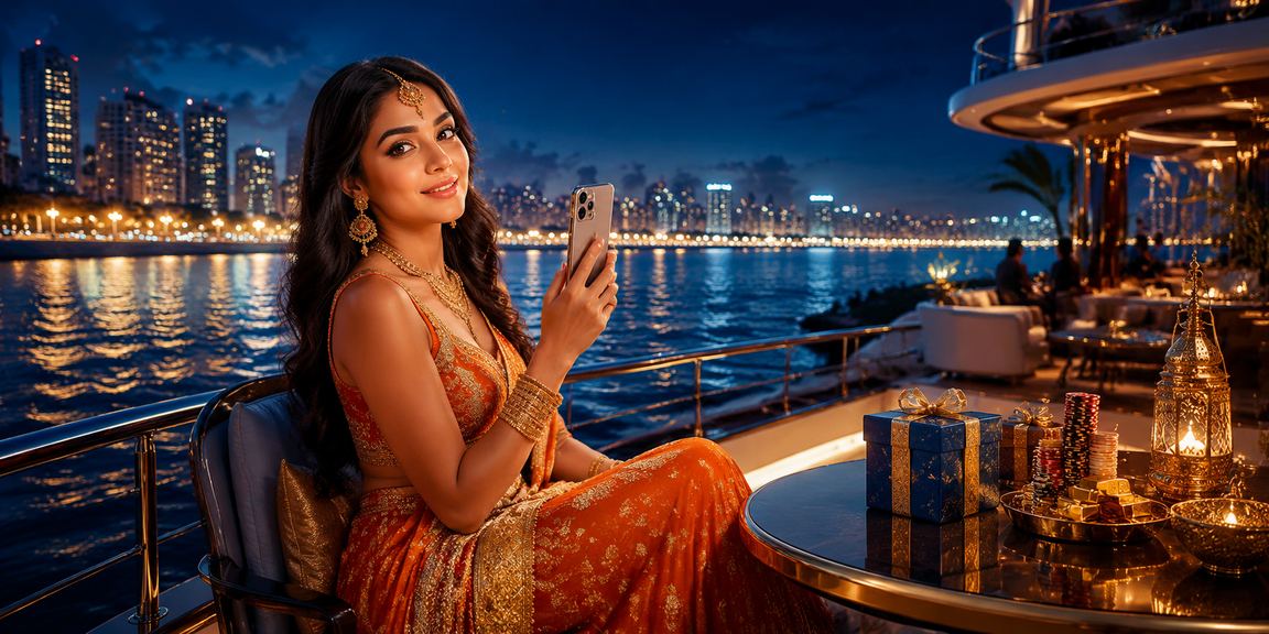 Mumbai player enjoying Andar Bahar live on mobile beside Marine Drive